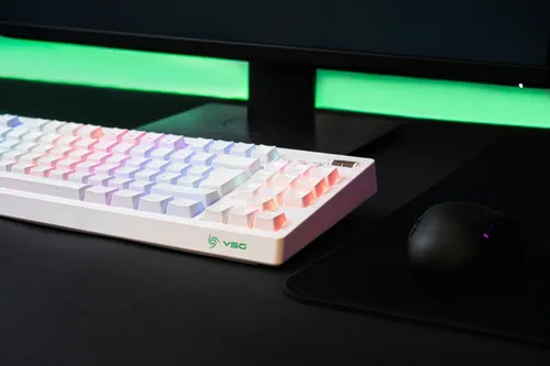 Teclado Gamer Vsg Quasar Blanco Rgb Switch Red Vg-k387 Usb
