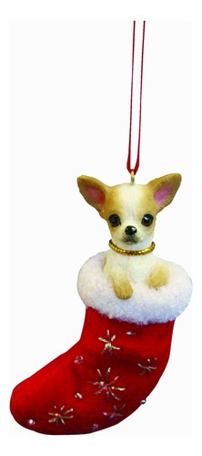 Chihuahua - Adorno De Navidad Con Diseno De Papa Noel, Pinta