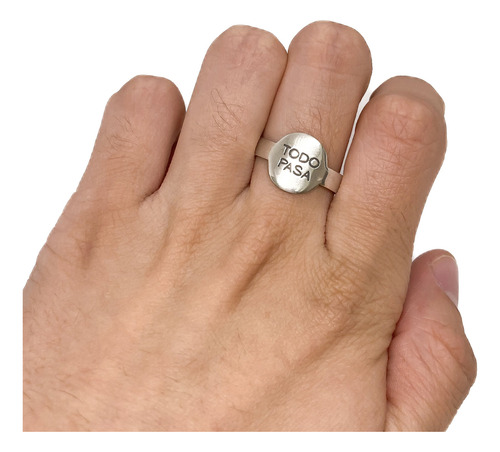 Anillo Frase Todo Pasa Plata 925 Plata 925 A - Chico Plata 925