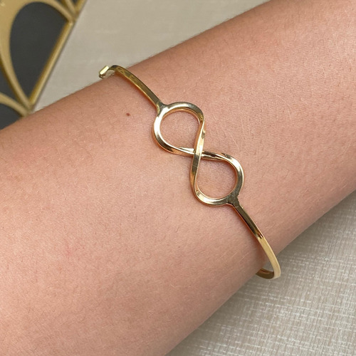 Bracelete Ouro 18k Com Infinito (forma Boleado - G) 19cm Dourado 1.5 Mm 19 Cm