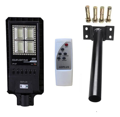 Lampara Foco Solar 236 Led 90w Control Remoto + Soporte