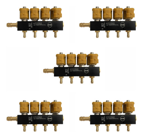 Riel De Inyectores De Gas Lp Gnv 3 Ohm 4 Cil. X 5 Unidades