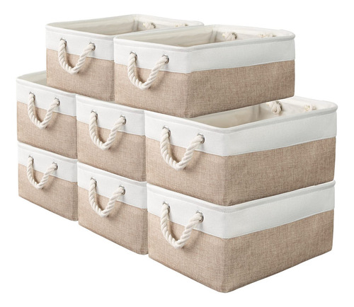 8 Pack Storage Basket Bins - Decorative Baskets Bulk Storage