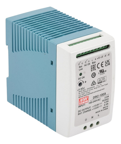 Fuente De Poder Riel Din 12v 100w Con Cargador De Bateria