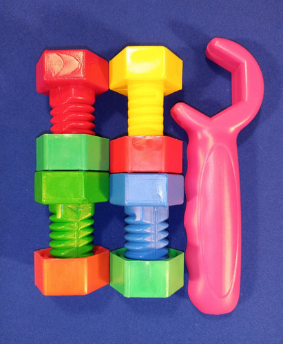 Imagen 2 de 3 de Tornillos Y Tuercas De Juguete 9 Pz Material Didactico