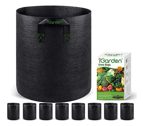 Grow Bags Tall, 5 Gallon Grow Pots 8 Pack With Handles,...