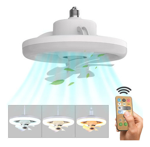 Rotación De 360° Con Luz Led De Ventilador De Techo Con Cont