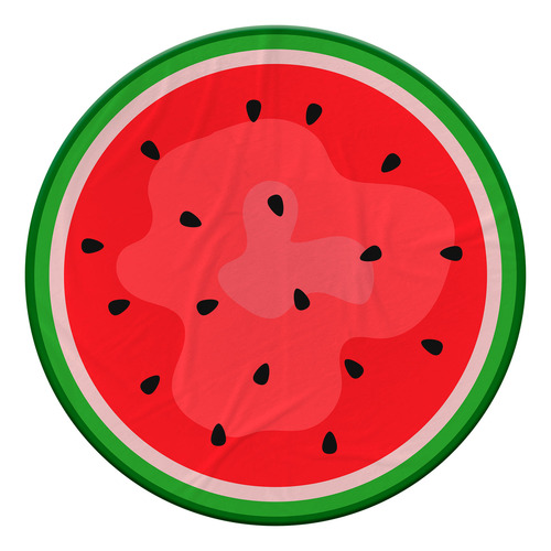 Manta Redonda Frutas Comida Circular Individual Ultrasuave Sandía