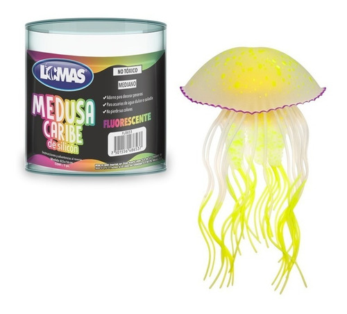 Medusa Caribe Fluorescente Silicon Acuarios Color Surtido
