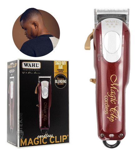 Cortadora de pelo Wahl Professional 5 Star Cordless Magic Clip 8148 plateada y roja 120V