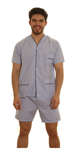 Pijama Hombre Camisero Manga Corta Pantalon Bermuda Especial