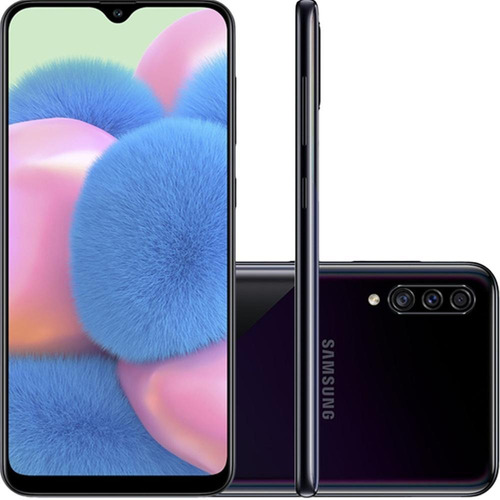 Celular Samsung Galaxy A30s Preto 64gb 3 Câmera 25mp 5mp 8mp