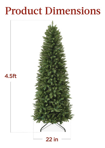 Árbol De Navidad Preiluminado Con Luces Led 2 En 1 4,5ft