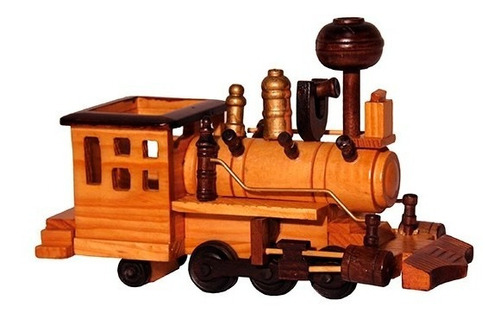 Tren Madera 22cm Adorno Obsequio Antiguo Colección Artesano