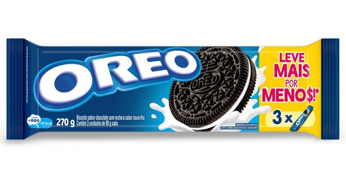 Imagem 3 de 8 de Biscoito Recheado Oreo Original Emb Econômica Multipack 270g