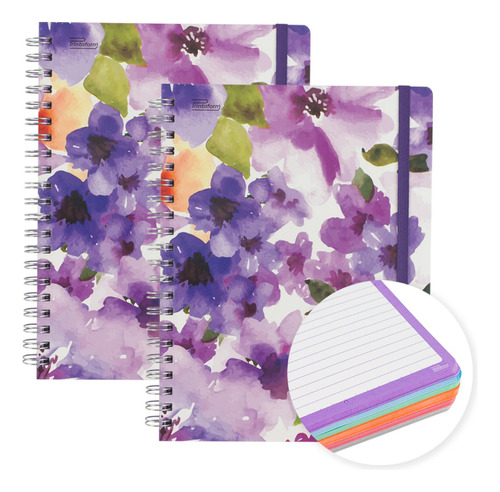 Cuaderno Profesional Universitario Floral 200h Pd 2 Pzas
