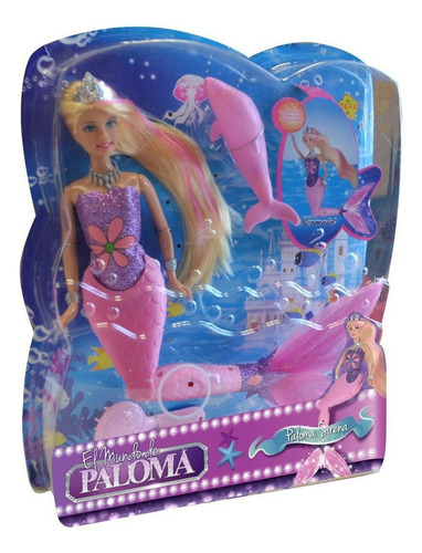 El Duende Azul Muñeca Paloma Sirena Con Luz 8243