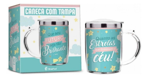 Caneca Inox Futuro Brilhante 450ml 2838 Brasf