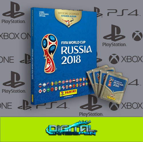 Álbum Capa Dura + 100 Envelopes  Copa Do Mundo 2018 Rússia