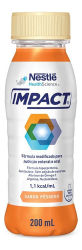 Impact Pêssego 200ml Nestlé - Kit Com 12 Unidades
