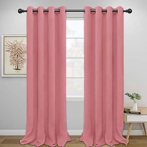 Cortinas Easy-going Color Rosa Con Ojales Para Oscurecer