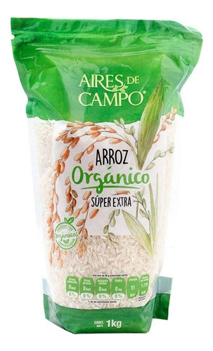 2 Pza Arroz Aires De Campo Orgánico Super Extra 1 Kg