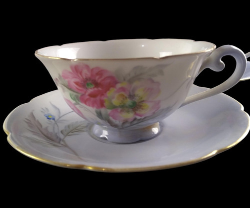 Antigo Aparelho Cha Porcelana Noritake Japan 11654 Rrdeco Branco Com Detalhes Florais (Usado)