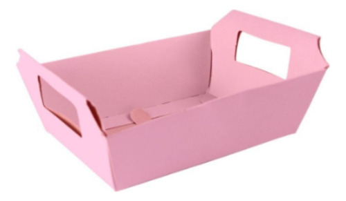 Cesta De Papel - Cartão Cores C/10 Unidades - 18x12x5cm Cor Pink