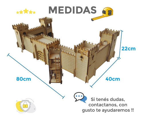 Imagen 9 de 10 de Castillo Fuerte Medieval Fibrofacil Mdf Incluye Adicionales