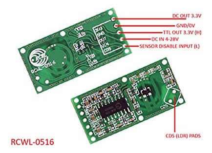 Sensor De Movimiento Rcwl-0516 Para Arduino, Esp8266,