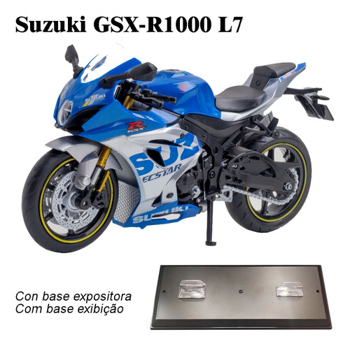 Suzuki Gsx R1000 L7 Miniature Metal Moto Con Base Expositora