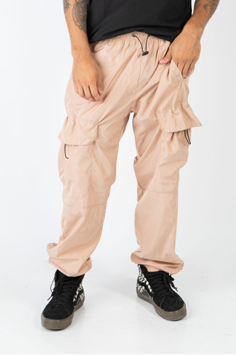 Pantalon Cargo Hombre Mujer Parachute Mom Jogger Bolsillo 