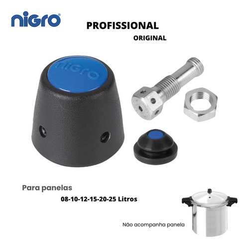 Kit Válvula Panela Pressão Nigro Linha Profissional Preto