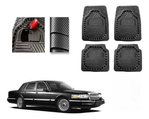 Tapete Carbono 3d Grueso Lincoln Towncar 1990 A 1997