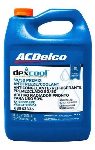 Refrigerante Original Acdelco 50/50 Prediluido Color Naranja