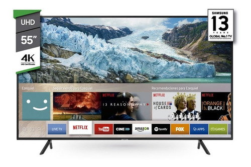 Samsung Smart Tv 55 Ultra Hd 4k Ru7100 Netflix Stienda