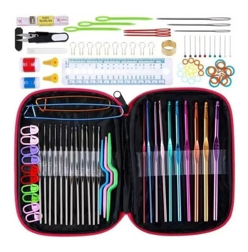 Set De Crochet Completo 100 Piezas - Accesorios Y Estuche