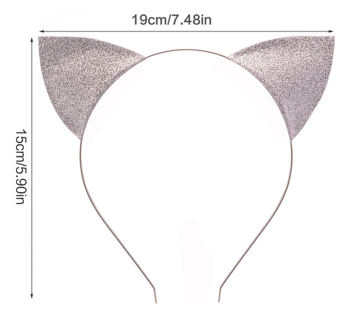 (pl) Para Diademas Con Orejas De Gato, Diademas Brillantes C