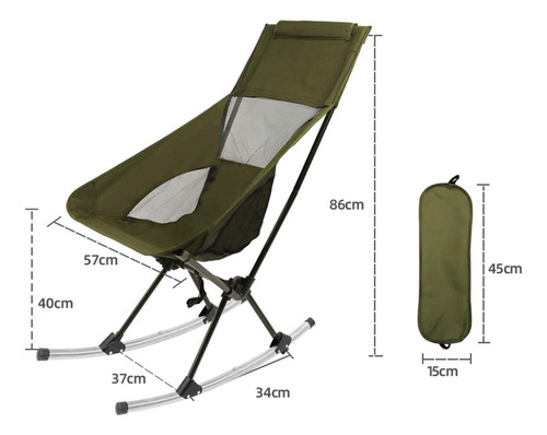 Asiento Para Acampar Al Aire Libre, Portátil, Con Bolsa De