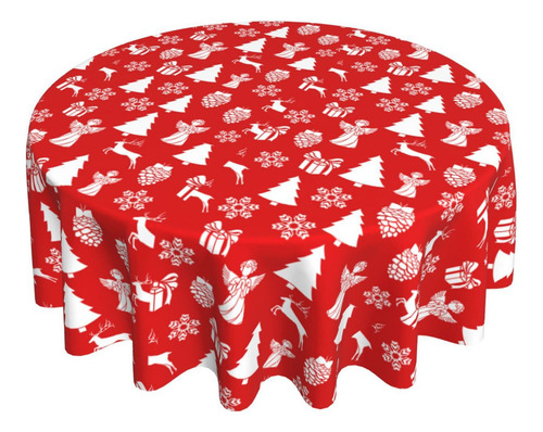 A Cubierta De Mesa Redonda De Navidad Limpiable De 60