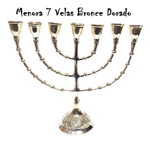 Candelabro Menora De 7 Velas En Bronce Quemado