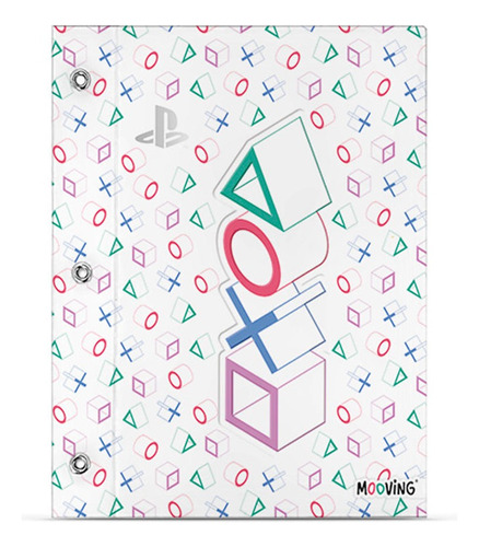 Carpeta Escolar N°3 Playstation 2 Tapas Cordón Aro Mooving