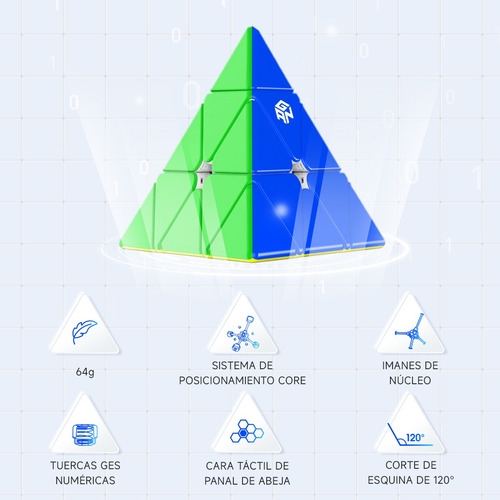 Gan Pyraminx 60 Imanes, Cubo Mágico De Pirámide Juguete Cubo