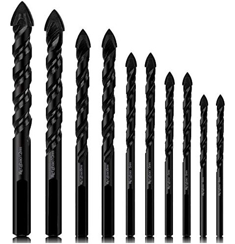 10pcs Masonry Drill Bits Set  Tile Drill Bit Set For Gl...