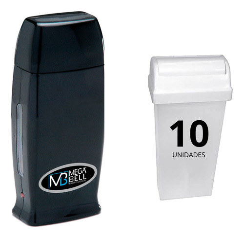 10 Embalagem Rollon Refil + Aparelho Aquecer Cera Roll-on 127/220v