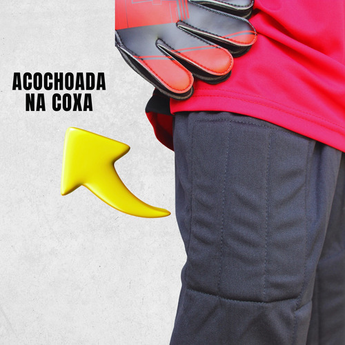 Kit Goleiro Infantil Camisa Calça Acolchoada Uniforme