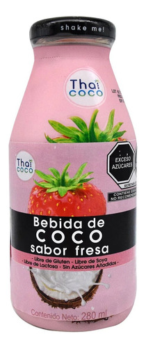 Bebida De Coco Sabor A Fresa Thai Coco 280ml