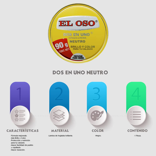 Oso Dos En Uno Grasa Para Calzado Neutro