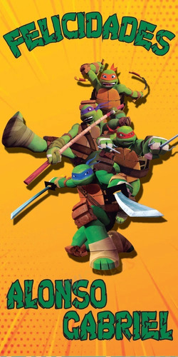 Lona Personalizada Tortugas Ninja Manta Banner Decoración