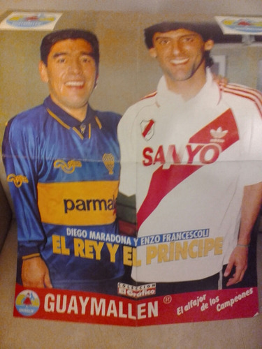 Poster Diego Maradona/ Enzo Francescoli. Colecc. El Gráfico. (Usado)